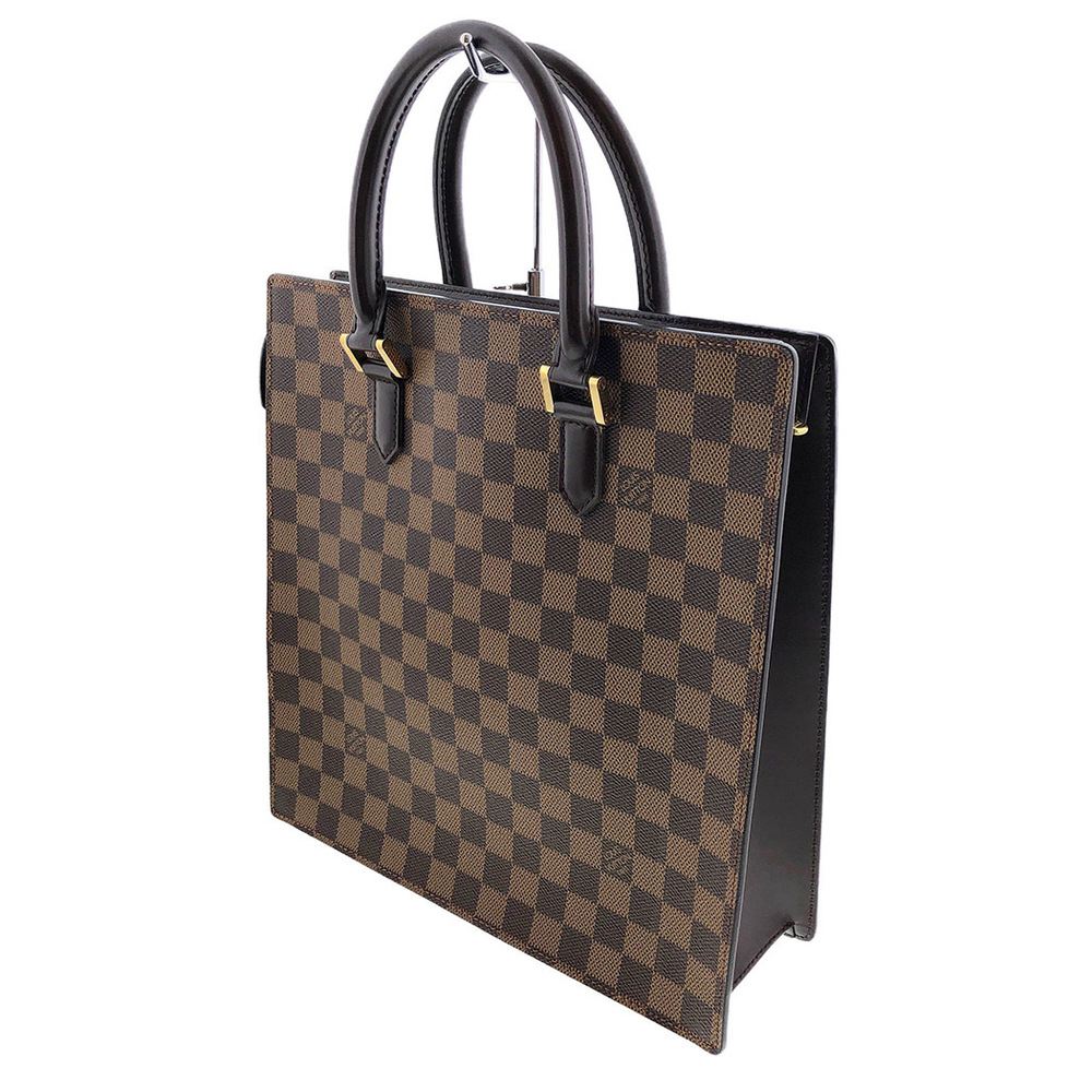 Louis Vuitton Venice Damier Ebene Brown Canvas Leather Tote Bag